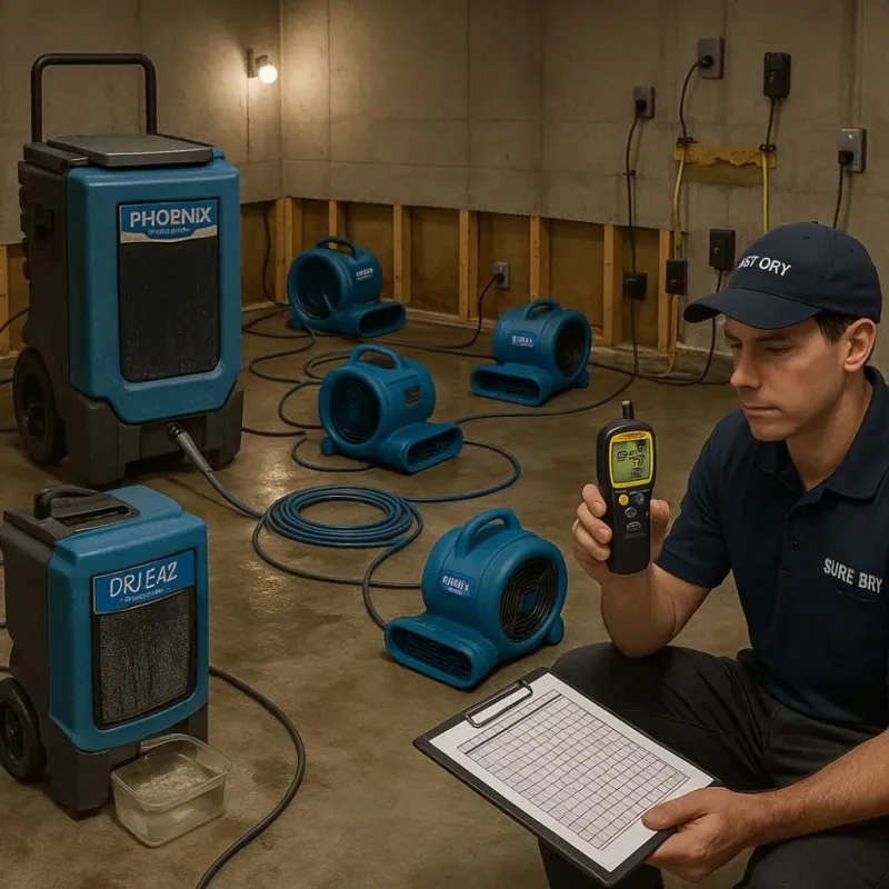 Structural Drying and Dehumidification process in Dollar Corner, WA